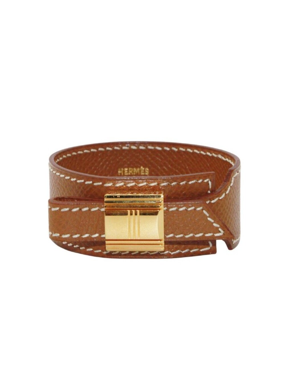 Hermes Bangle Clic Clac H Metal Orange Silver Bracelet